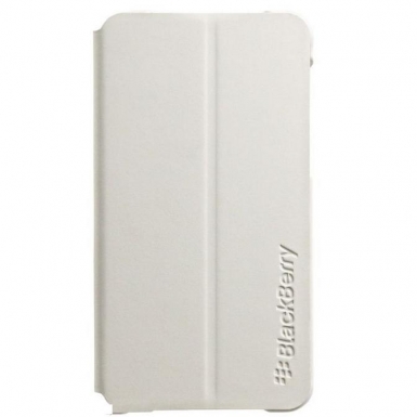 Blackberry Flip Shell - флип кожен кейс за Blackberry Z10 (бял)