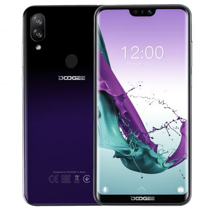DOOGEE N10, 5.84" FullHD безрамков дисплей, 8-ядрен 64Bit смартфон, 16MP+13MP двойна камера, 3GB RAM с 2 сим карти (преливащo лилав)