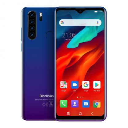 BlackView A80 Pro, 6.49 инча HD, FaceID, 4GB RAM, 8-ядрен, 13MP камера, ниска цена (Gradient Blue)