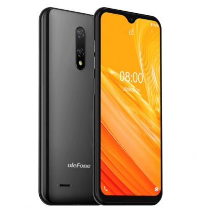 Ulefone Note 8, 5.5" FullHD безрамков дисплей, мощен 2Ghz 4-ядрa 64Bit смартфон, 8MP+2MP двойна камера, 2GB RAM с 2 сим карти (черен)