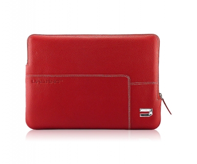 Urbano Genuine Premium Cowhide Sleeve - кожен калъф (естествена кожа) за MacBook Pro 17 и лаптопи до 17 ин. (червен)