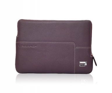 Urbano Genuine Premium Cowhide Sleeve - кожен калъф (естествена кожа) за MacBook Air 11 и лаптопи до 11 ин. (лилав)