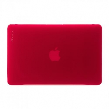 InCase Hardshell Case - предпазен кейс за MacBook Air 11 инча модел 2012 г. (червен-прозрачен)