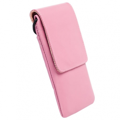 Krusell Dalby Mobile Case - кожен калъф за iPhone 8, iPhone 7, iPhone 6S/5/5S/4/4S, Nexus 5, Galaxy S4 mini, HTC One X, LG G2 и др. (розов)