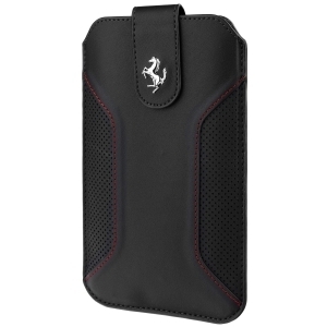 Ferrari F12 Series Pouch Size XL - кожен калъф за Samsung Galaxy Note 2, Nexus 5, LG G2, LG Pro и др. (черен)