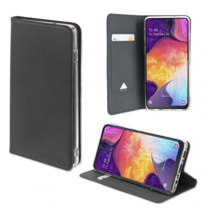 4smarts Flip Case URBAN Lite - кожен калъф с поставка и отделение за кр. карта за Samsung Galaxy A70 (черен)