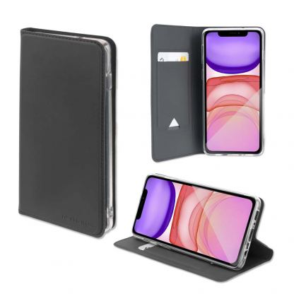 4smarts Flip Case URBAN Lite - кожен калъф с поставка и отделение за кр. карта за iPhone 11 (черен)