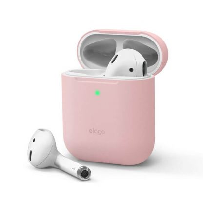 Elago Airpods Skinny Silicone Case - тънък силиконов калъф за Apple Airpods и Apple Airpods 2 with Wireless Charging Case (розов) 