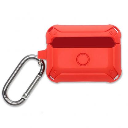 4smarts HardShell - поликарбонатов кейс с карабинер за Apple Airpods Pro (червен)
