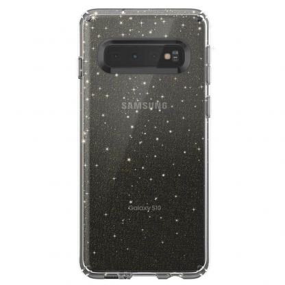 Speck Presidio Glitter Clear Case - удароустойчив хибриден кейс за Samsung Galaxy S10 (прозрачен)