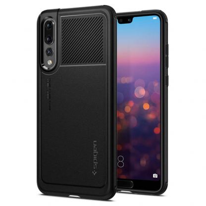 Spigen Rugged Armor Case - удароустойчив силиконов (TPU) калъф за Huawei P20 Pro (черен)