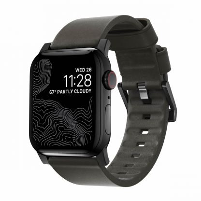 Nomad Active Strap Modern Leather - кожена (естествена кожа) каишка за Apple Watch 42мм, 44мм (кафяв-черен)