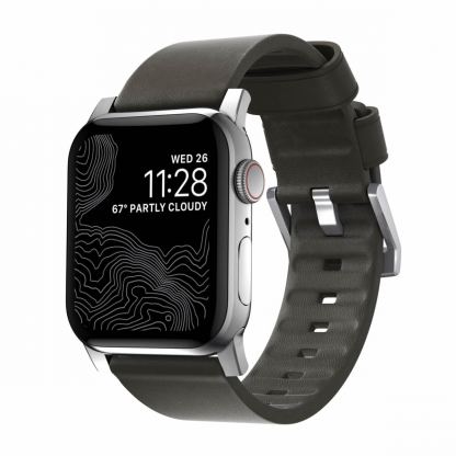 Nomad Active Strap Modern Leather - кожена (естествена кожа) каишка за Apple Watch 42мм, 44мм (кафяв-сребрист)