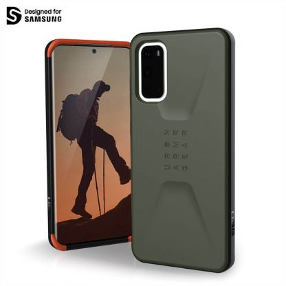 Urban Armor Gear Civilian - удароустойчив хибриден кейс за Samsung Galaxy S20 (зелен)