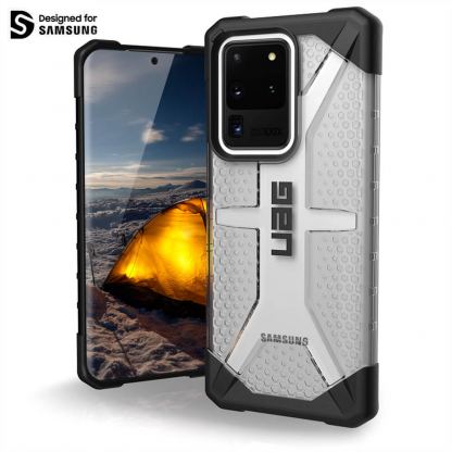 Urban Armor Gear Plasma - удароустойчив хибриден кейс за Samsung Galaxy S20 Ultra (прозрачен)