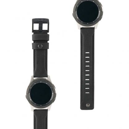 Urban Armor Gear Leather Strap - кожена (естествена кожа) каишка за Samsung Galaxy Watch 46мм (черен)