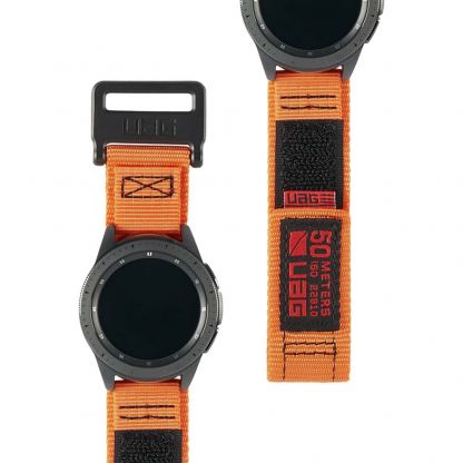 Urban Armor Gear Active Watch Strap - изключително здрава текстилна каишка за Samsung Galaxy Watch 46 мм (оранжев)