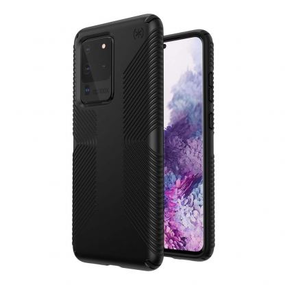 Speck Presidio Grip Case - удароустойчив хибриден кейс за Samsung Galaxy S20 Ultra (черен)