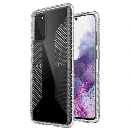 Speck Presidio Grip Case - удароустойчив хибриден кейс за Samsung Galaxy S20 Plus (прозрачен)