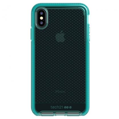 Tech21 Evo Check Case - хибриден кейс с висока защита за iPhone XS Max (син-прозрачен)