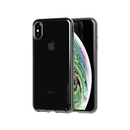 Tech21 Pure Carbon - хибриден удароустойчив кейс за iPhone XS Max (черен-прозрачен)