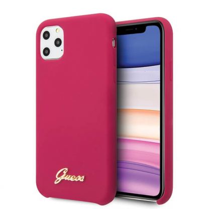 Guess Hard Silicone Case - силиконов (TPU) калъф за iPhone 11 Pro (червен)