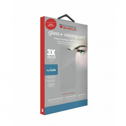 Zagg Invisible Shield Glass+ VisionGuard - калено стъклено защитно покритие за дисплея на iPhone 11 Pro, iPhone XS, iPhone X (прозрачен)