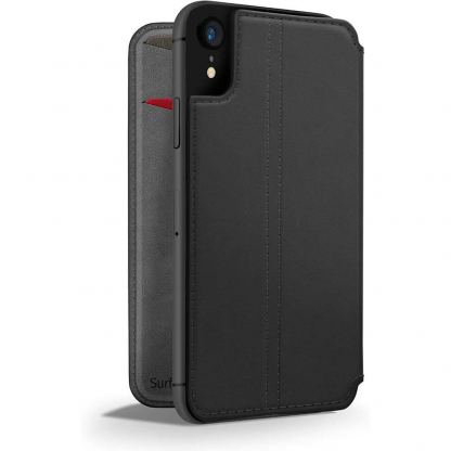 TwelveSouth SurfacePad - луксозен кожен калъф тип портфейл за iPhone XR (черен)