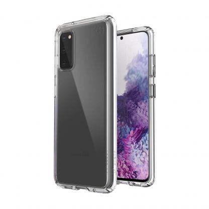 Speck Presidio Stay Clear Case - удароустойчив хибриден кейс за Samsung Galaxy S20 (прозрачен)