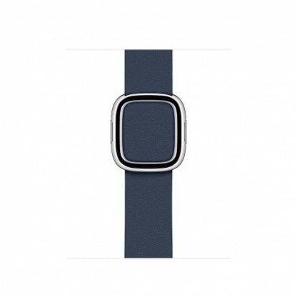 Apple Modern Buckle Band Large - оригинална кожена каишка за Apple Watch 38мм, 40мм (тъмносин)
