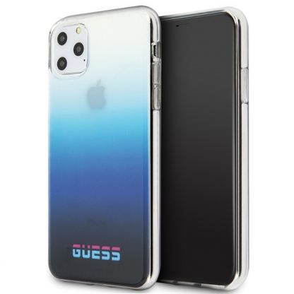 Guess California Hard Case - дизайнерски кейс с висока защита за iPhone 11 Pro Max (син)