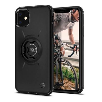 Spigen GearLock Bike Mount Case - хибриден удароустойчив кейс с вграден GearLock механизъм за iPhone 11 (black)