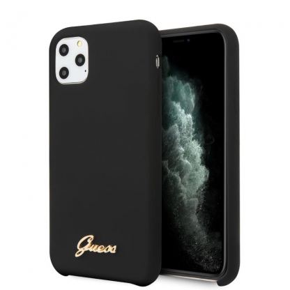 Guess Hard Silicone Case - силиконов (TPU) калъф за iPhone 11 Pro (черен)