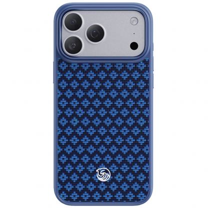 Удароустойчив кевларен кейс с MagSafe за iPhone 18 Pro, iPhone 17 Pro - Benks Magnetic Armor Pro ArmorGrid Kevlar Metal Frame Case 600D (син)