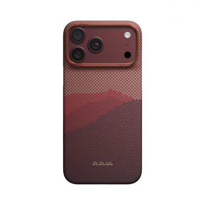  Кевларен кейс с MagSafe за iPhone 18 Pro, iPhone 17 Pro - Pitaka Edge Ultra-Slim Over The Horizon 2.0 Autumn Dusk Aramid Fiber Case