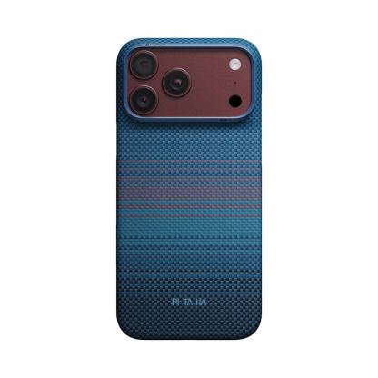  Кевларен кейс с MagSafe за iPhone 18 Pro Max, iPhone 17 Pro Max - Pitaka Edge Ultra-Slim Moonrise 2.0 1001 Nights Midnight Aramid Fiber Case