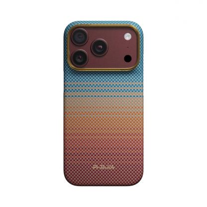  Кевларен кейс с MagSafe за iPhone 18 Pro, iPhone 17 Pro - Pitaka Edge Ultra-Slim Sunset 2.0 California Dream Aramid Fiber Case