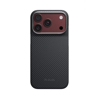  Кевларен кейс с MagSafe за iPhone 18 Pro, iPhone 17 Pro - Pitaka Edge Ultra-Slim Classic 600D Black-Grey (Twill) Aramid MagSafe Case