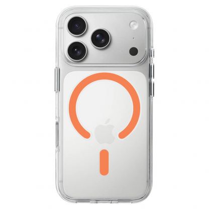  Хибриден удароустойчив кейс с MagSafe за iPhone 18 Pro Max, iPhone 17 Pro Max - Liavec Pure Crystal Case (прозрачен-оранжев)