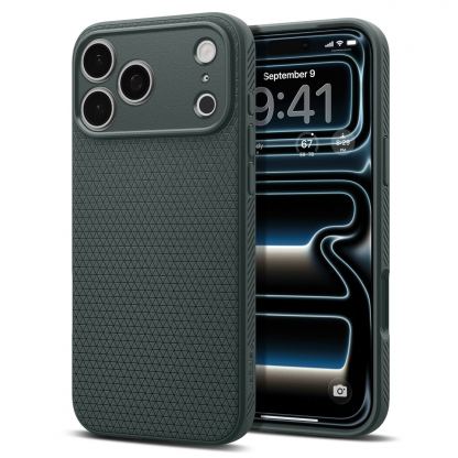Удароустойчив силиконов (TPU) калъф за iPhone 18 Pro, iPhone 17 Pro - Spigen Liquid Air Case (зелен)