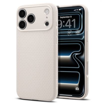 Удароустойчив силиконов (TPU) калъф за iPhone 18 Pro, iPhone 17 Pro  - Spigen Liquid Air Case (бежов)