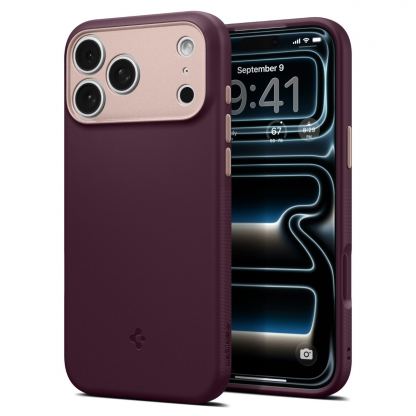 Силиконов (TPU) калъф с висока степен на защита с MagSafe за iPhone 18 Pro, iPhone 17 Pro - Spigen Nano Pop MagSafe Case (бургунди)