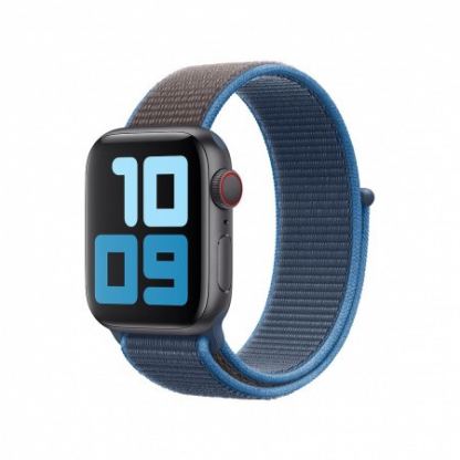 Apple Surf Blue Sport Loop - оригинална текстилна каишка за Apple Watch 38мм, 40мм (кафяв-син)