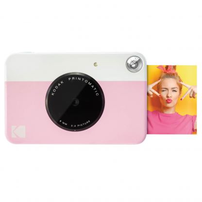 Kodak Printomatic ZINK - фотоапарат за принтиране на моментни снимки (розов-бял) 