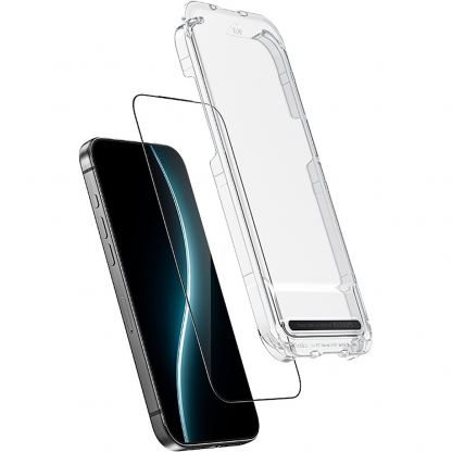 Калено стъклено защитно покритие със сапфирени частици на iPhone 18 Pro Max, iPhone 17 Pro Max - Benks Tempered glass Glass Warrior Sapphire Coating (черен-прозрачен)