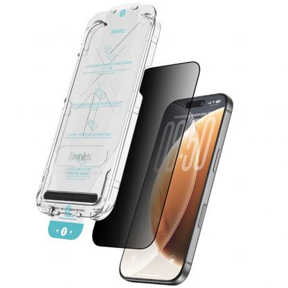 Калено стъклено защитно покритие със сапфирени частици на iPhone 18 Pro, iPhone 17 Pro - Benks Tempered Glass Omni Warrior Anti-Drop Privacy