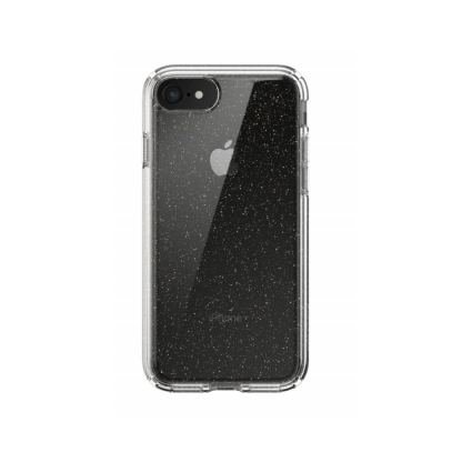 Speck Presidio Glitter Clear Case - удароустойчив хибриден кейс за iPhone SE (2020), iPhone 8, iPhone 7 (прозрачен)
