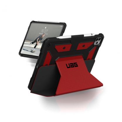Urban Armor Gear Metropolis Folio Case - удароустойчив хибриден кейс от най-висок клас за iPad Pro 12.9 (2018), iPad Pro 12.9 (2020) (червен)