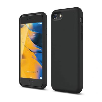 Elago Silicone Case - качествен силиконов (TPU) калъф за iPhone SE (2020), iPhone 8, iPhone 7 (черен)
