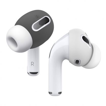 Elago Airpods Pro Secure Fit - антибактериални силиконови калъфчета за Apple Airpods Pro (4 броя) (бял-сив)